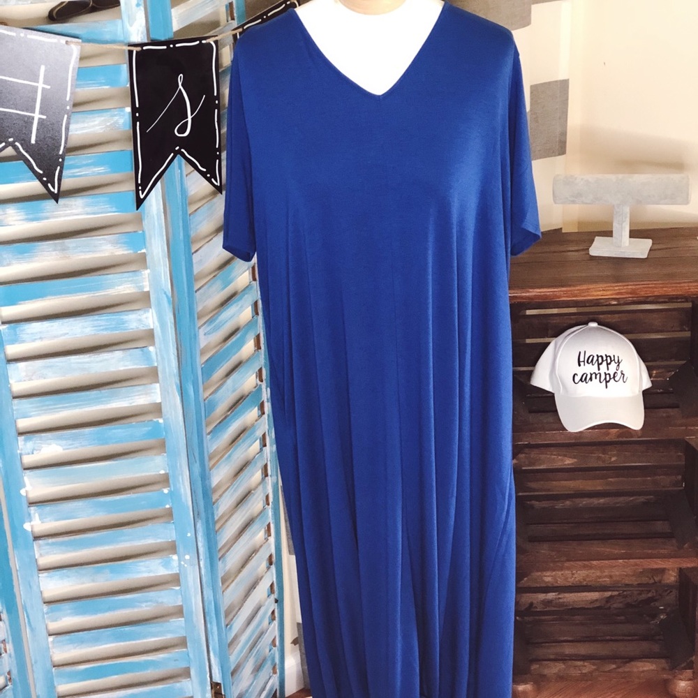 Boutique Maxi Dress / 3X / Royal Blue